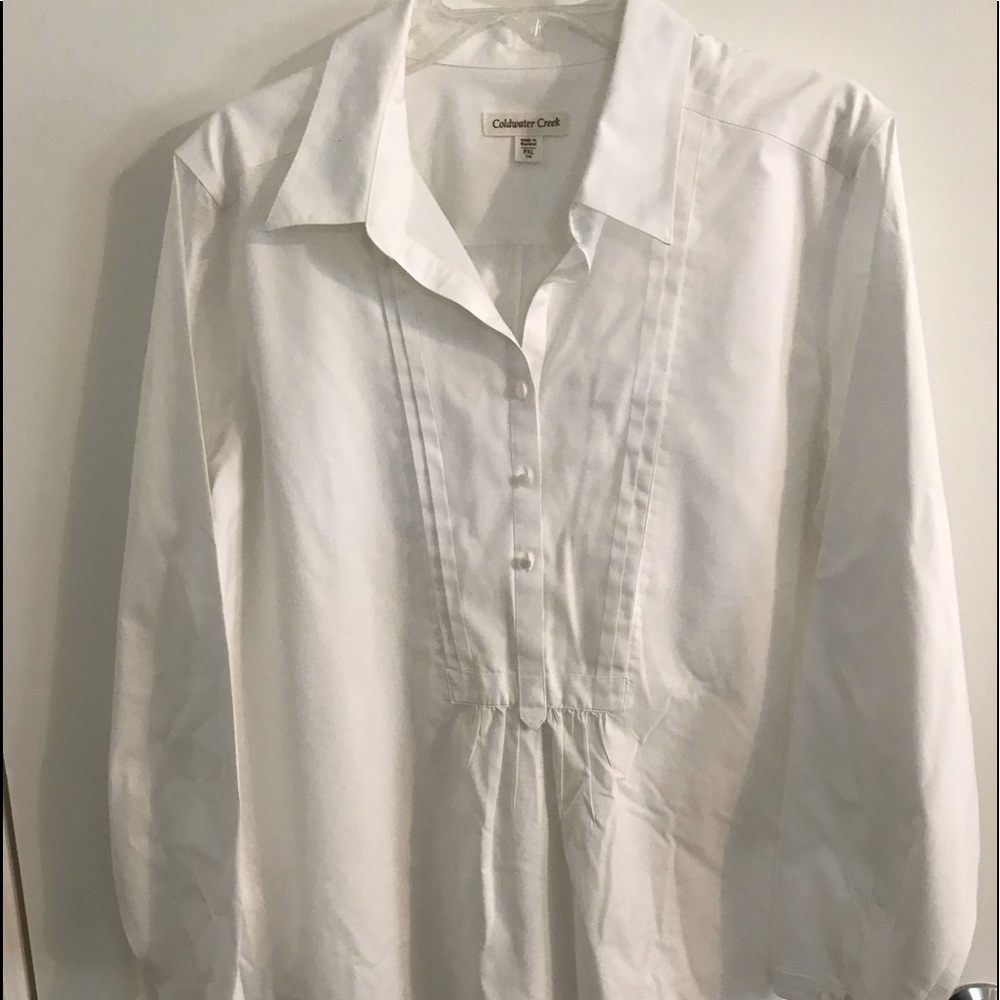 Coldwater Creek Tuexdo Style Blouse